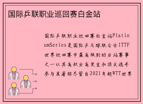 国际乒联职业巡回赛白金站